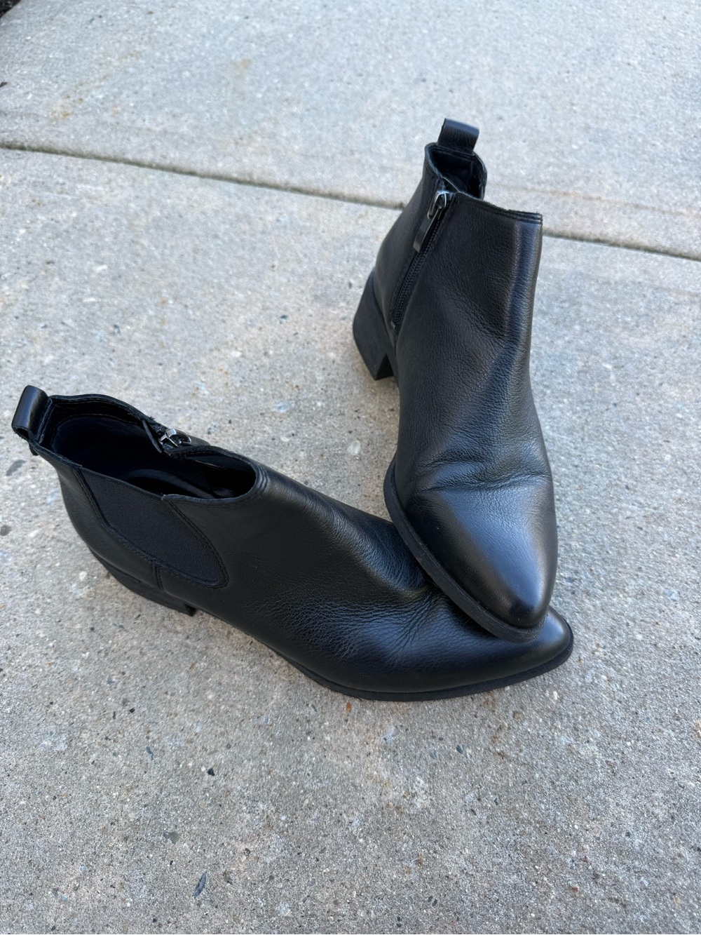 Franco Sarto Black Leather Ankle Booties